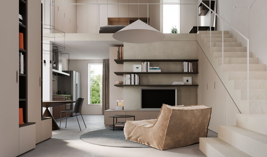 Living Duplex 65 mq - NardiInterni