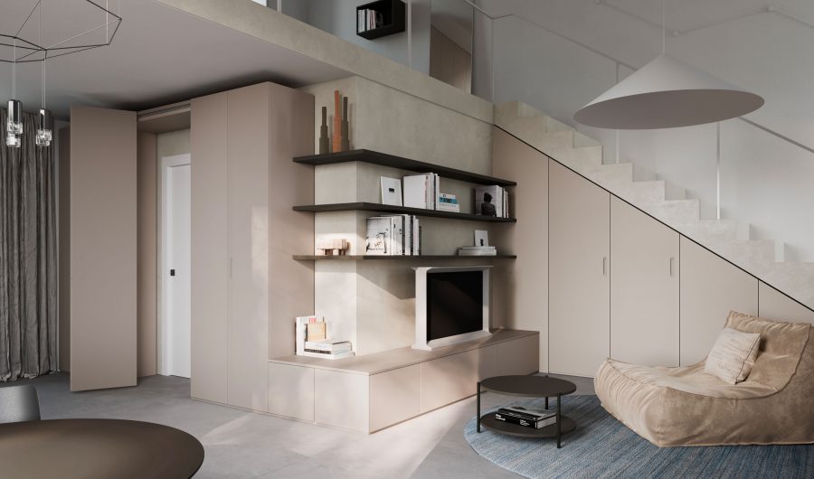 Living Duplex 65 mq - NardiInterni